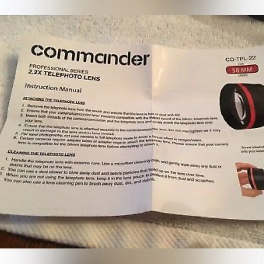 COMMANDER PRO HD SERIES...AF Telephoto lens 58m..2.2x